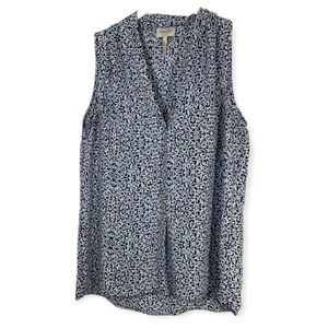 Women’s blue & white size medium sleeveless blouse